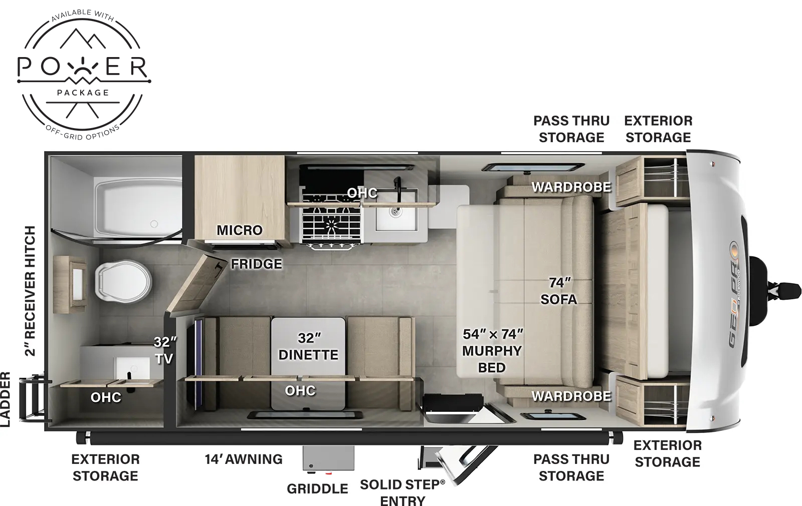 Rockwood Geo Pro G19FD Floorplan